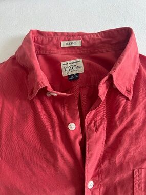 VINTAGE Red J Crew poplin button down